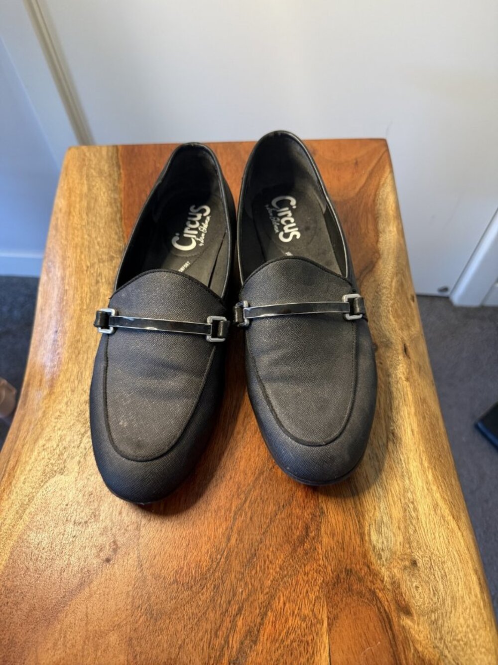 Black Leather Bit Loafers